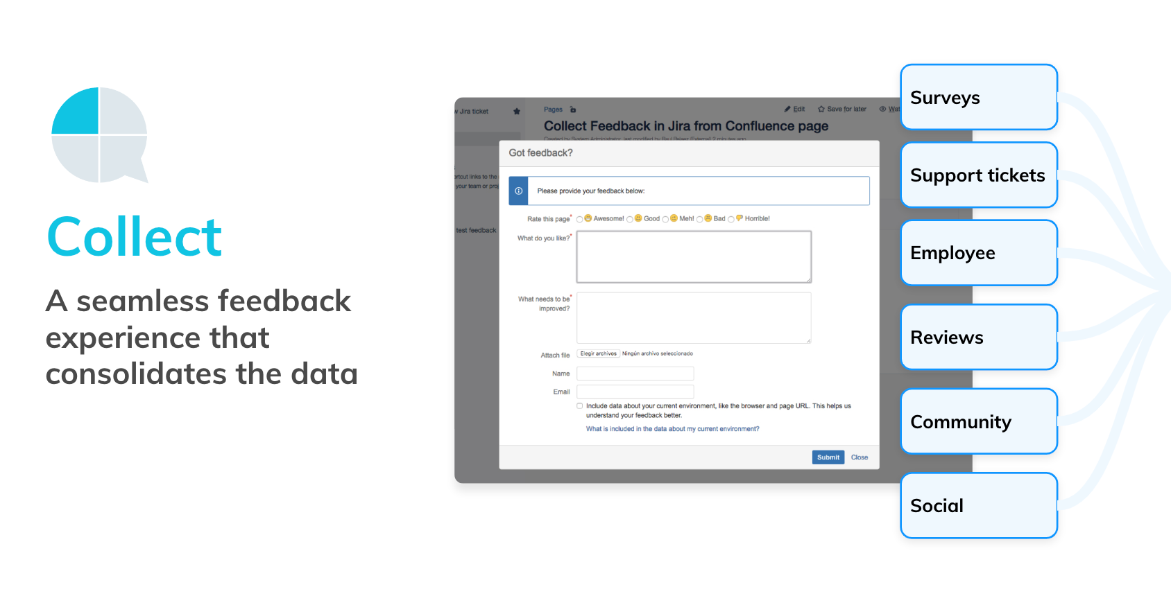 Slide showing Collect, a seamless feedback experience that consolidates the data