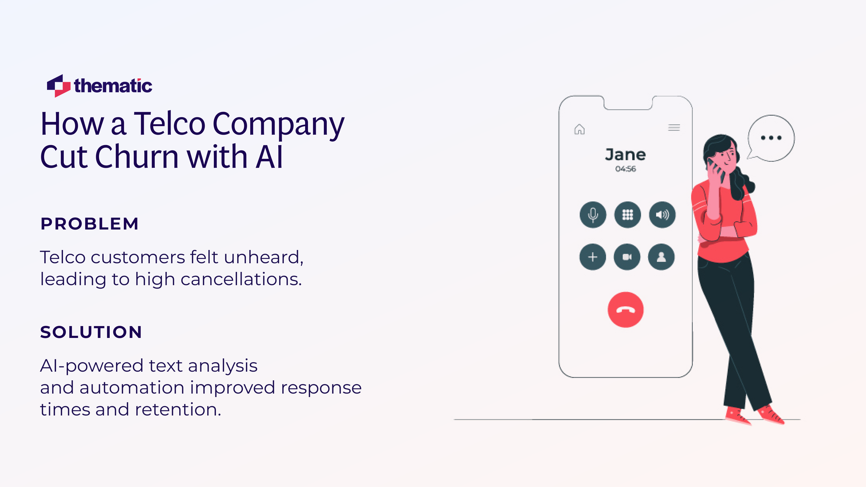 A telco company cut churn using AI. 