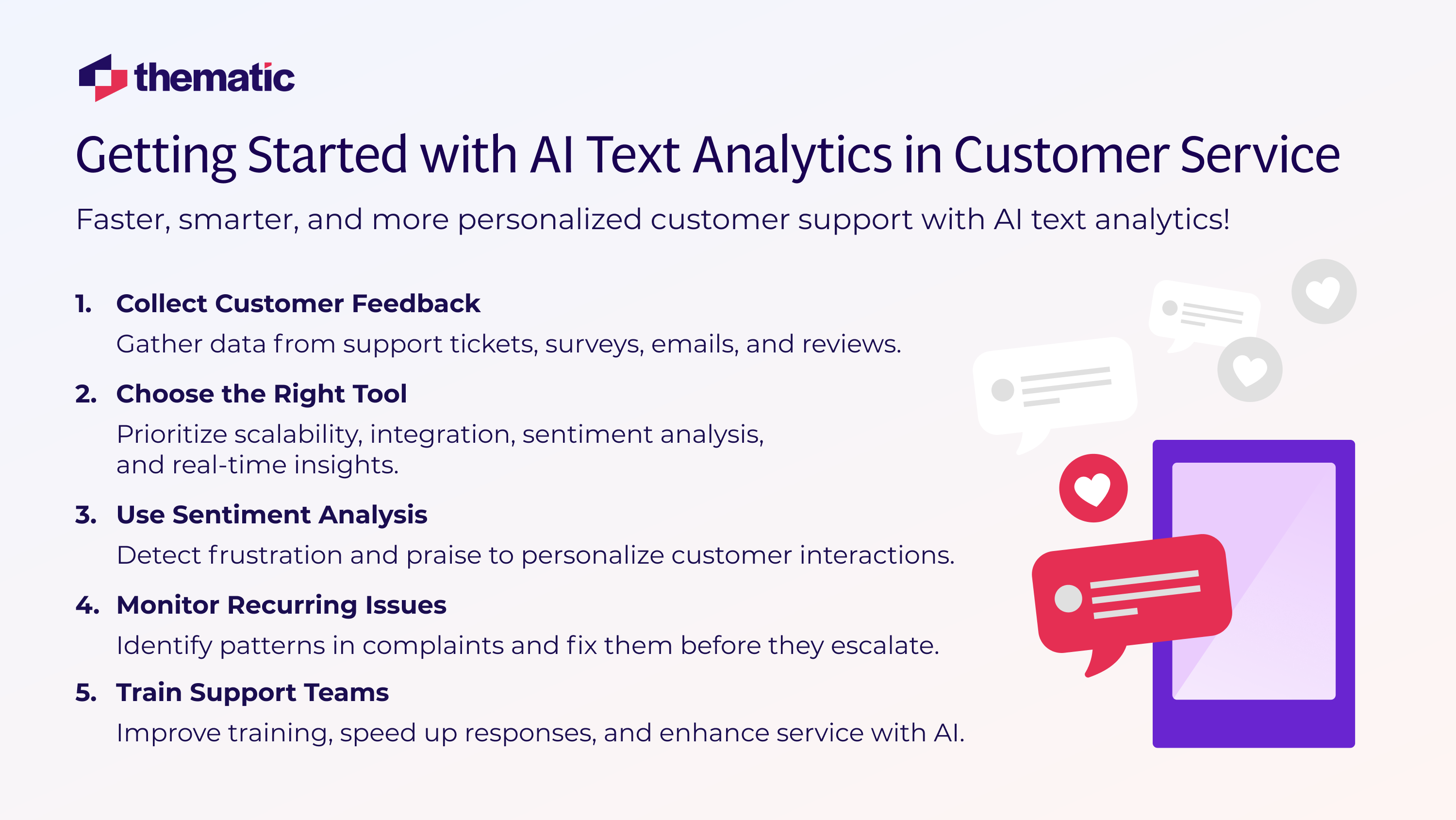 Concrete steps detailing out how to get started with AI Text Analytics in the realm of customer service.