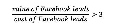 Calculation of ROI, using Facebook leads as an example