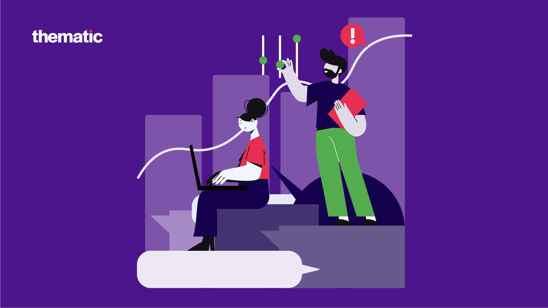 Two people working and adjusting metrics based on customer feedback