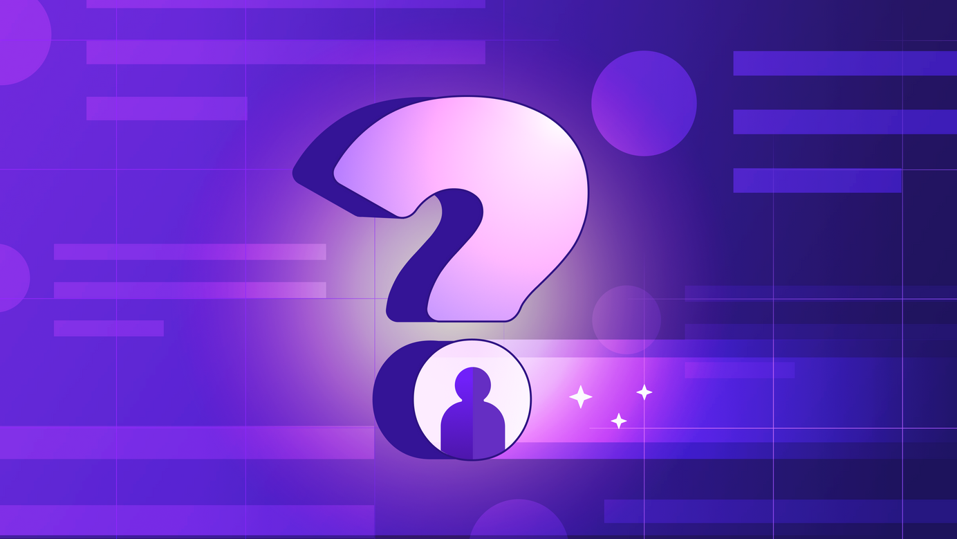 A question mark floats on top of feedback. We see a user icon illuminated at the bottom.