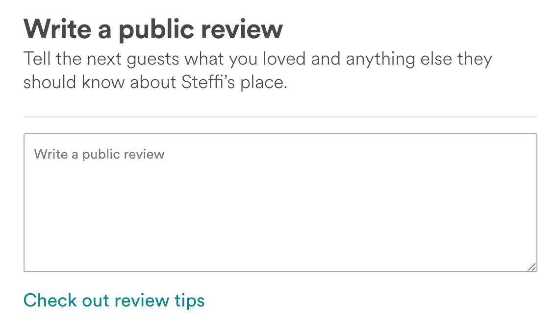 AirBnB feedback 3